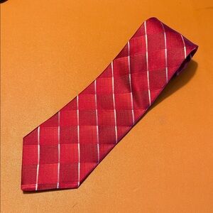 Murano Red Checkered Men's Tie